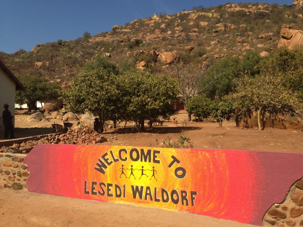 The Lesedi Waldorf School welcome sign