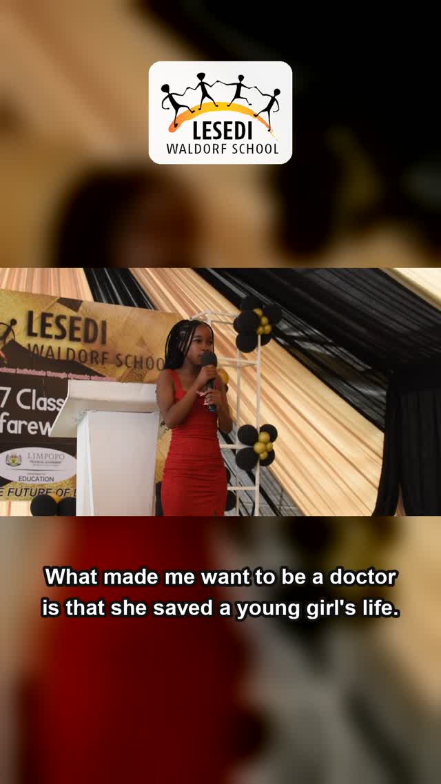 A Grade 7 girl speaking about becoming a doctor