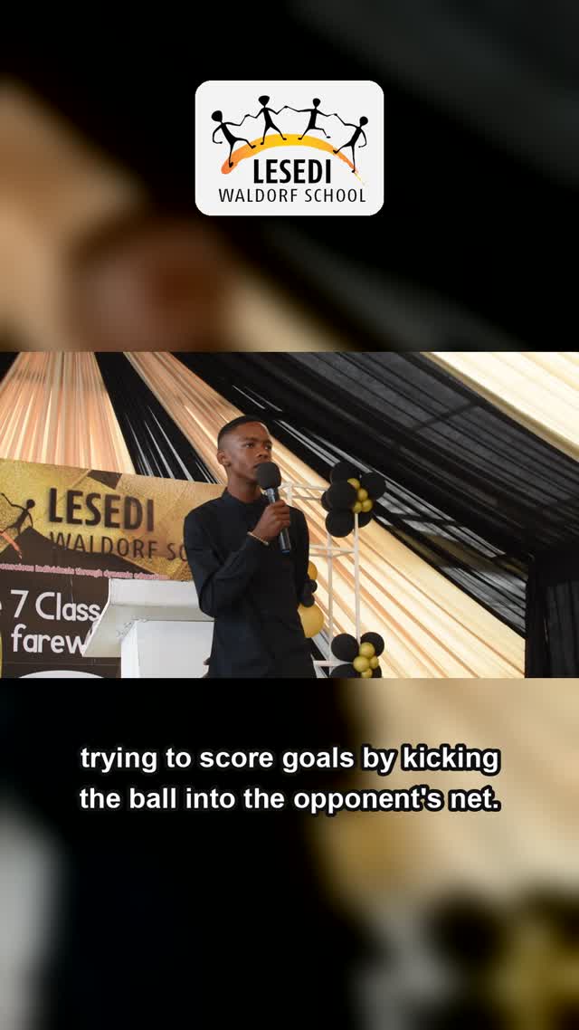 A Grade 7 boy giving his farewell speech